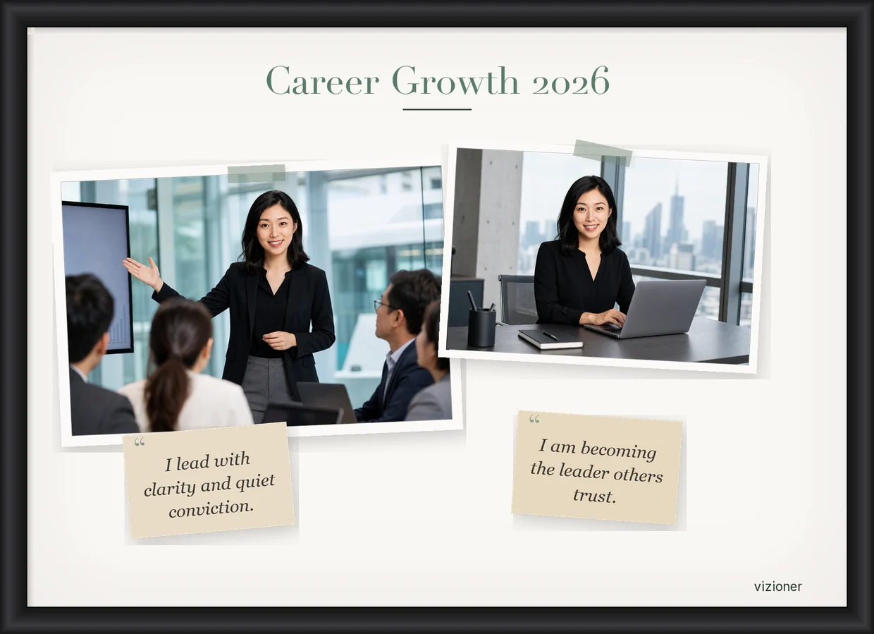 Example vision board: Career Growth 2026