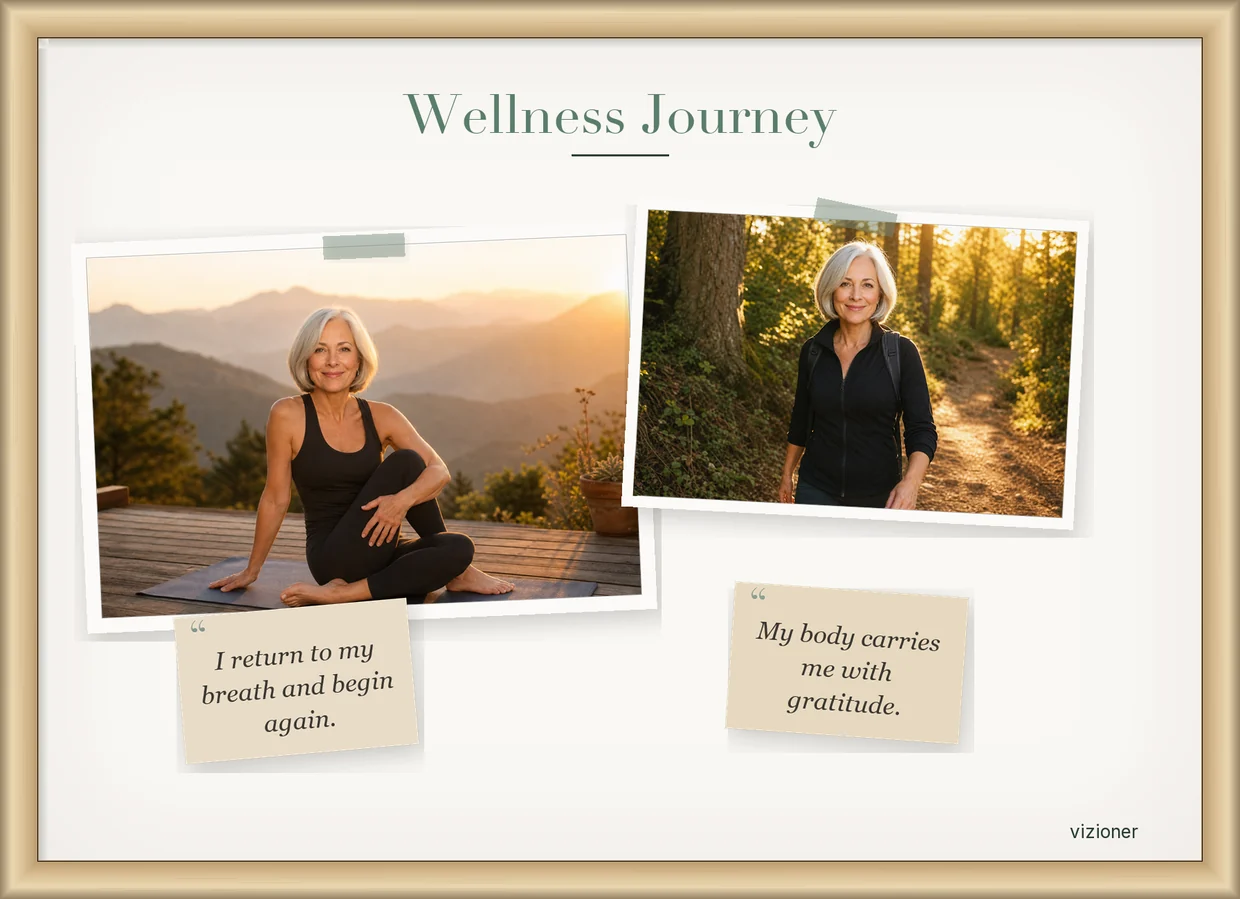Example vision board: Wellness Journey